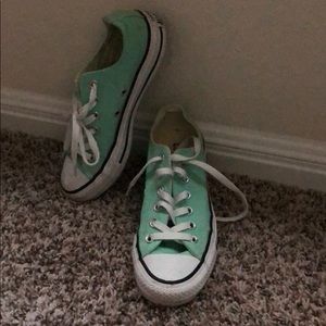 Mint colored converse shoes, barely worn